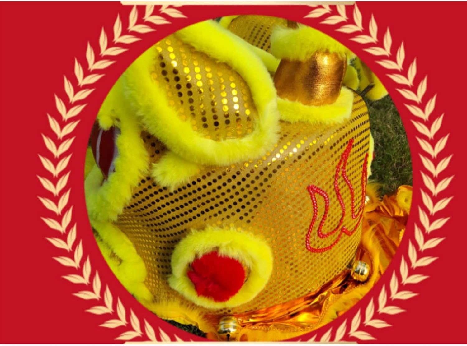 Drago Cinese per Feste Costume della Mascotte Danza del Leone Drago Cinese, Puntelli E, Festa di Capodanno Feste Cinesi in Italia(Yellow)