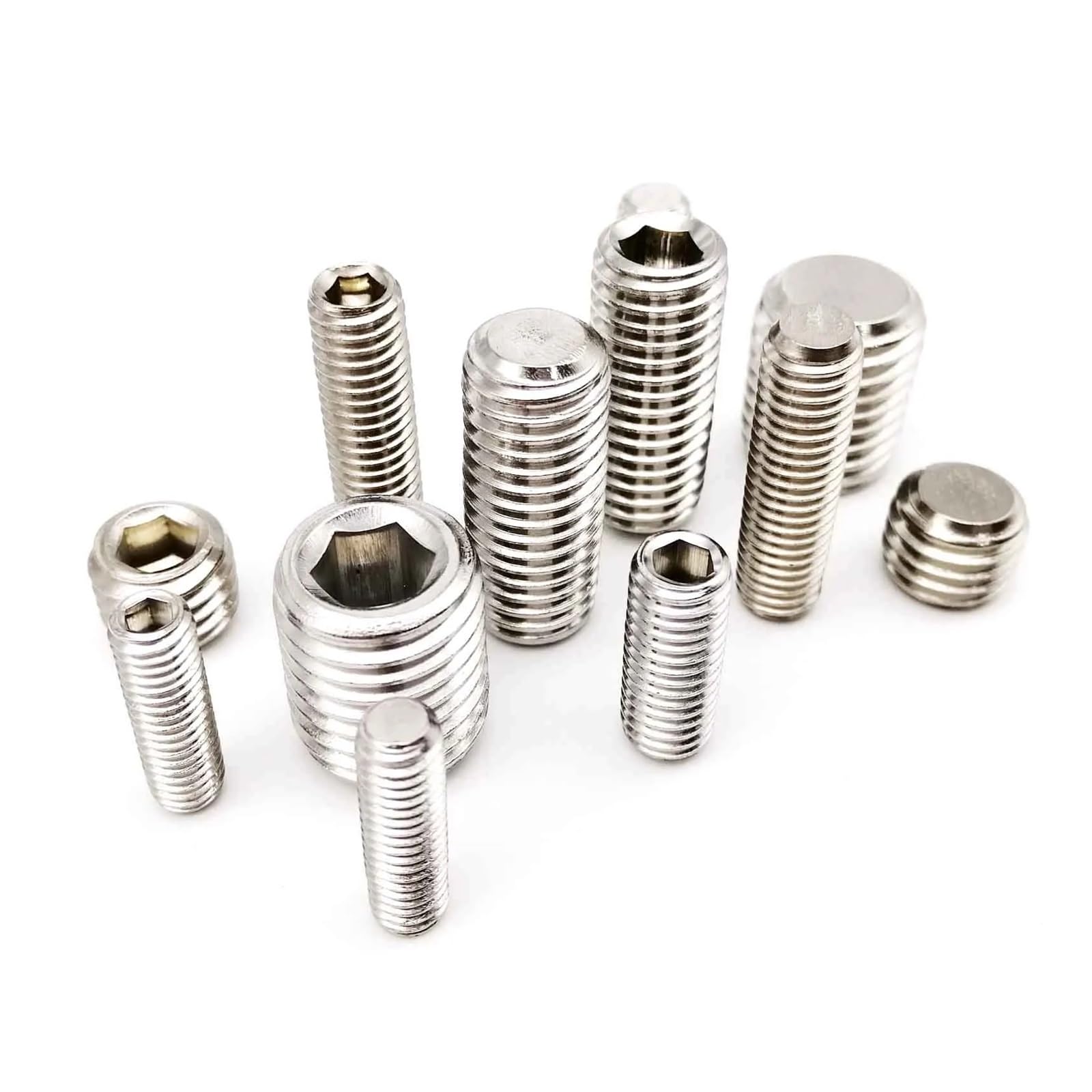 Tornillos de fijación de punta plana M6, 50 piezas, accionamiento hexagonal de acero inoxidable 304, totalmente roscados for aplicaciones industriales(12mm)