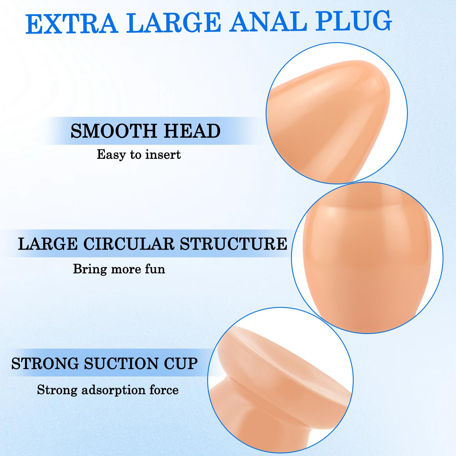 BDSMYOU Plug Anale Extra Large Sex Toys,Dildo Anale con Ventosa,Dildo Gigante XXL Anal Plug Analesex Toy,Dilatatore Ano per Donna Uomo,Toys Sessuali per Coppie
