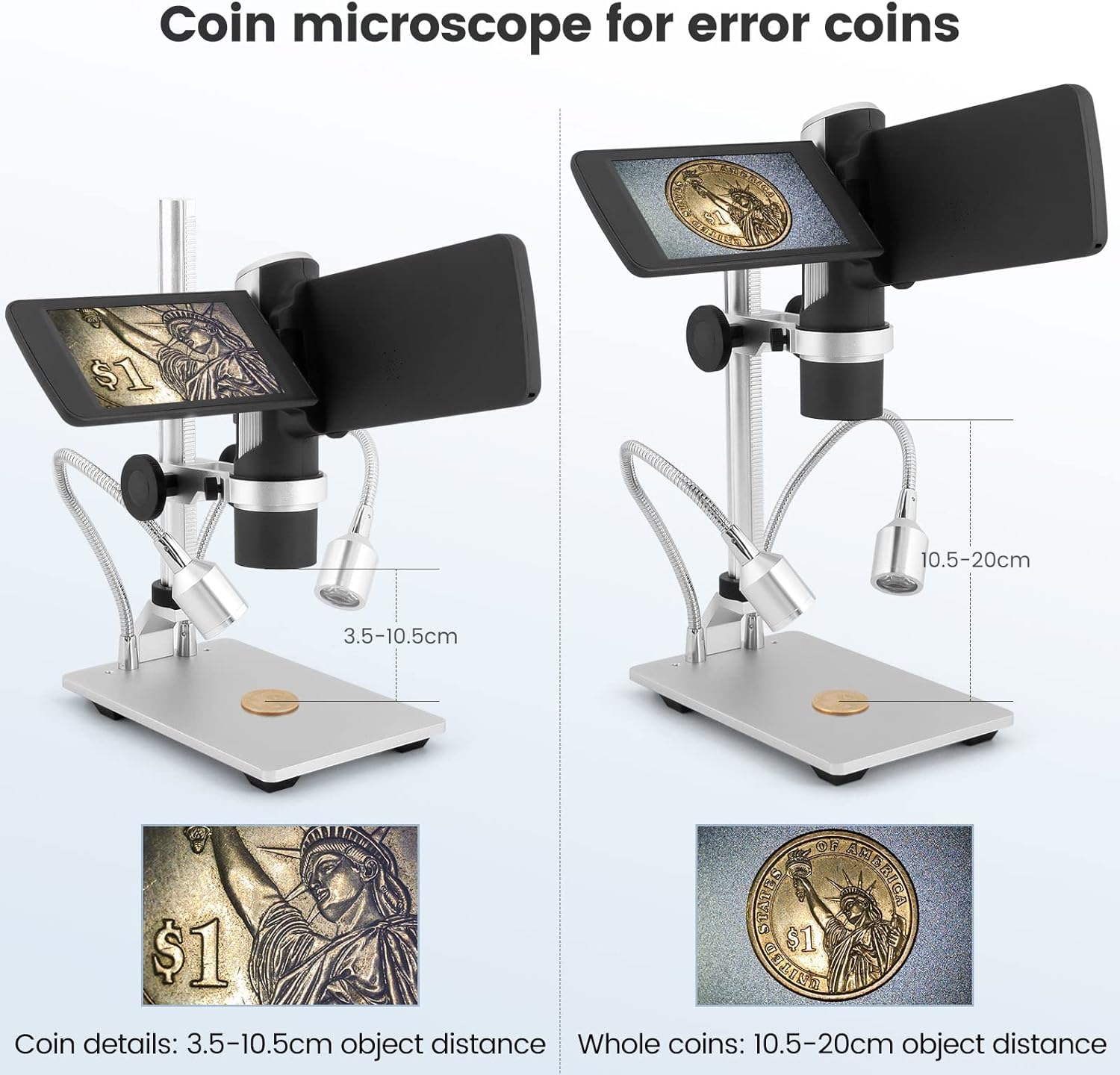 Amazon.co.jp: Andonstar AD203S HDMIデジタル顕微鏡 エラーコイン用 メタルスタンド付き  手持ちポータブルUSB顕微鏡キット 子供&大人用 4インチLCDスクリーン 写真/ビデオキャプチャ Windows/Mac PC対応 (ネイビー) :  おもちゃ Andonstar AD203 デジタルコイン顕微鏡 ...
