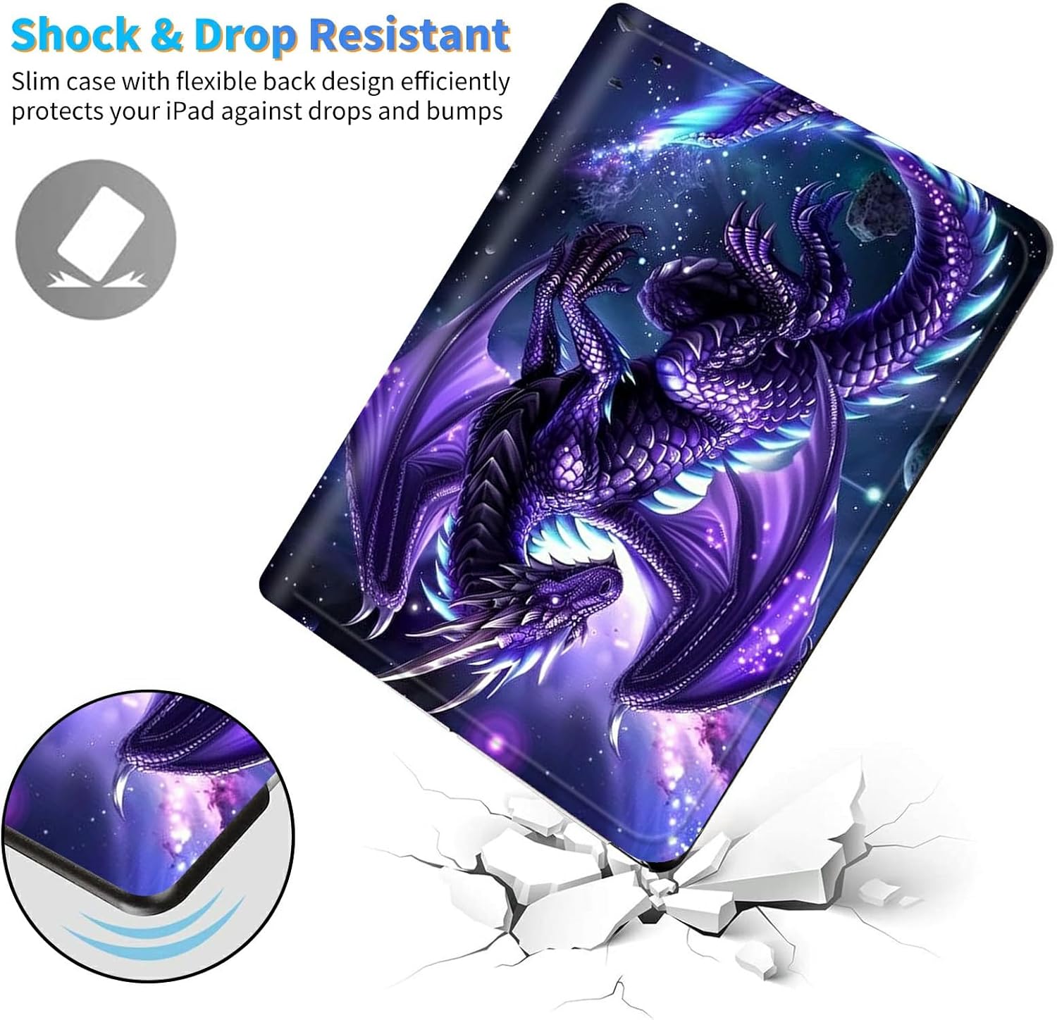 for All-New 6" Kindle 11th Generation 2024/2022 Release E-Reader Case, Slim Kickstand Stand Leather Smart Cover with Auto Wake/Sleep, Purple Dragon