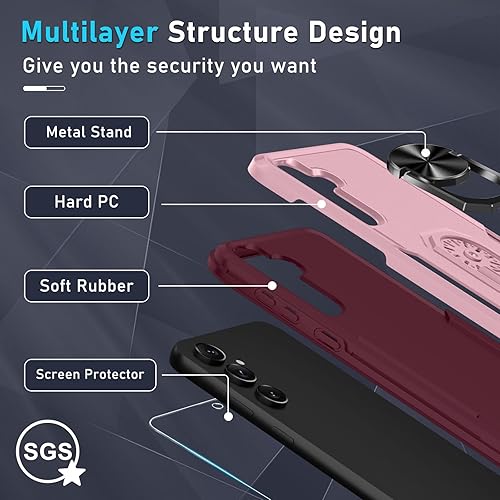 Miniatura 3 de Janmitta Funda para Samsung Galaxy S23 FE con 2 protectores de pantalla, resistente a prueba de golpes, funda de teléfono de cuerpo completo