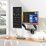 PUTORSEN Dual Montior Wall Mount, Monitor Wall Arm for 17-32 inch Flat/Curved Computer Screens, Each Holds Up to 19.8lbs, Full Motion Wall Monitor Mount with VESA 75x75/100x100mm | VESA 75/100mm, close-to-wall, full motion tilt/swivel/rotate, space-s