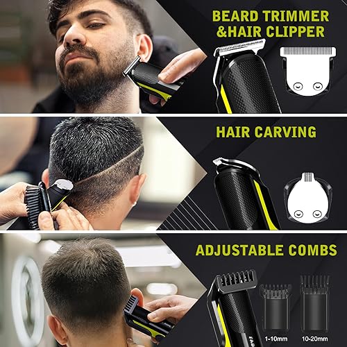 Miniatura 4 de FADEKING Recortadora de barba para hombres, recortadora de pelo profesional, impermeable, eléctrica, para nariz, cuerpo, cara y bigote, cortadora de