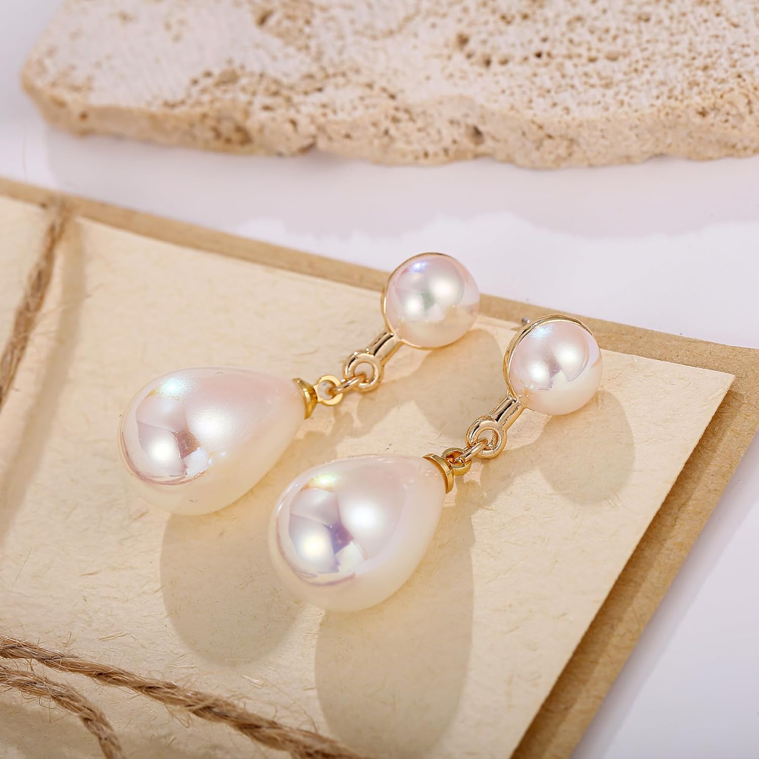 Big Pearl Earrings for Women Chunky Baroque Pearl Freshwater Pearls Earrings Wedding Dangling Jewelry - Image 5