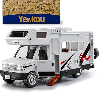 Camper Van Adventure Toy Vacation Toy Push and Go RV Toy with Light and Sound, Camper Van Gifts for Kids, Boys and Girls Age 3+