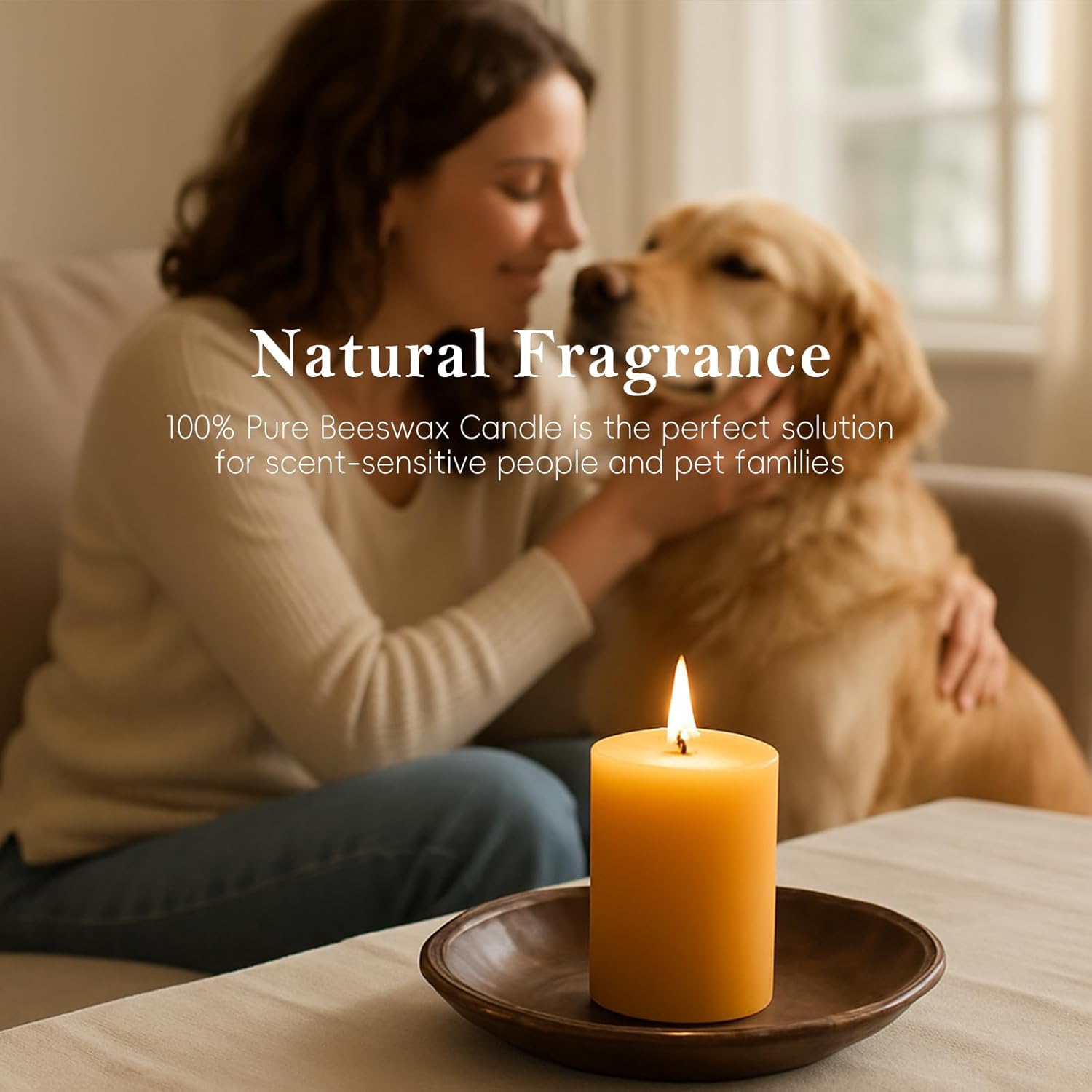 8 Packs Beeswax Candles, 2x3.4 inch Natural Beeswax Pillar Candles with Long Burn Time, Organic Emergency Candle for Home Decor, Gift Sending, Smokeless & Dripless - Image 2