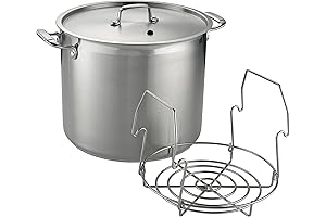 Tramontina Enameled Cast Iron Covered Stock Pot, Dutch Oven with Canning Rack