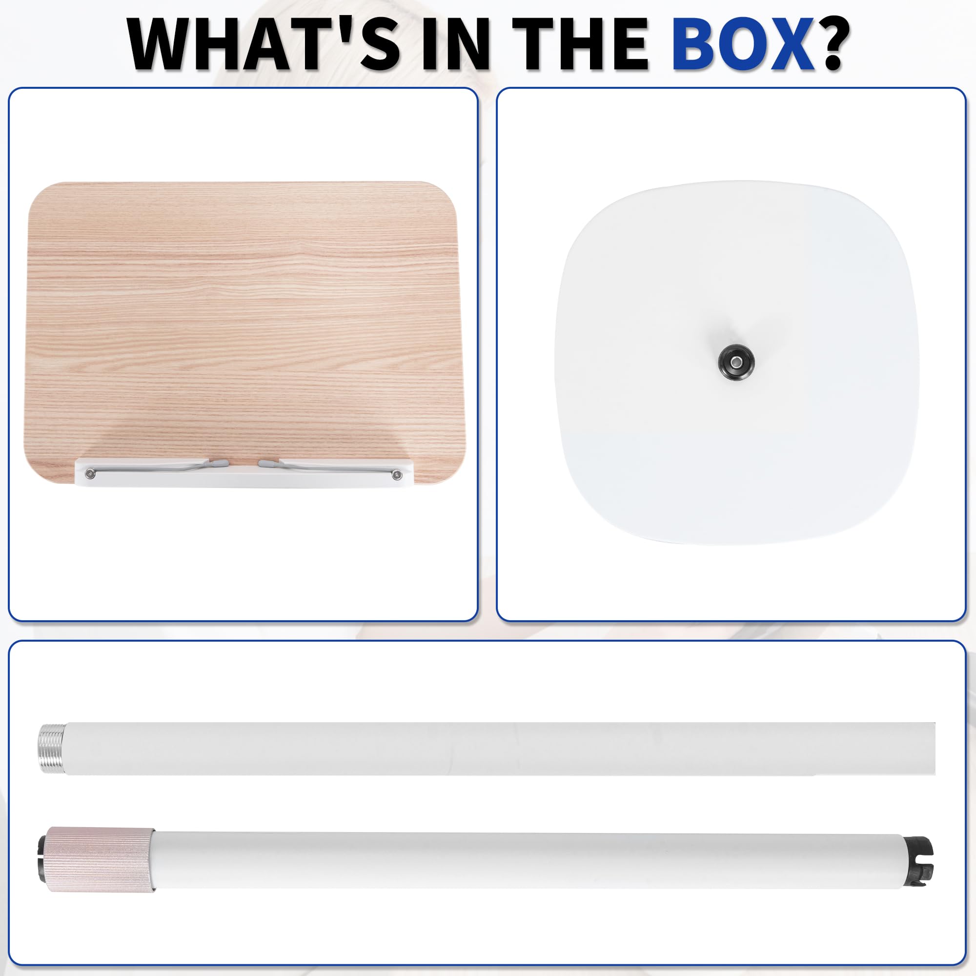 OUUTMEE Soporte de lectura de pie ajustable de 50 a 130 cm, soporte plegable para laptop, soporte de lectura de libros de madera, escritorio portátil para tableta, para libros, laptop, música y