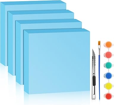 LuckyFoam Blue 4 Pack 12x12x2 inch Foam Sheets 2 Inch Thick