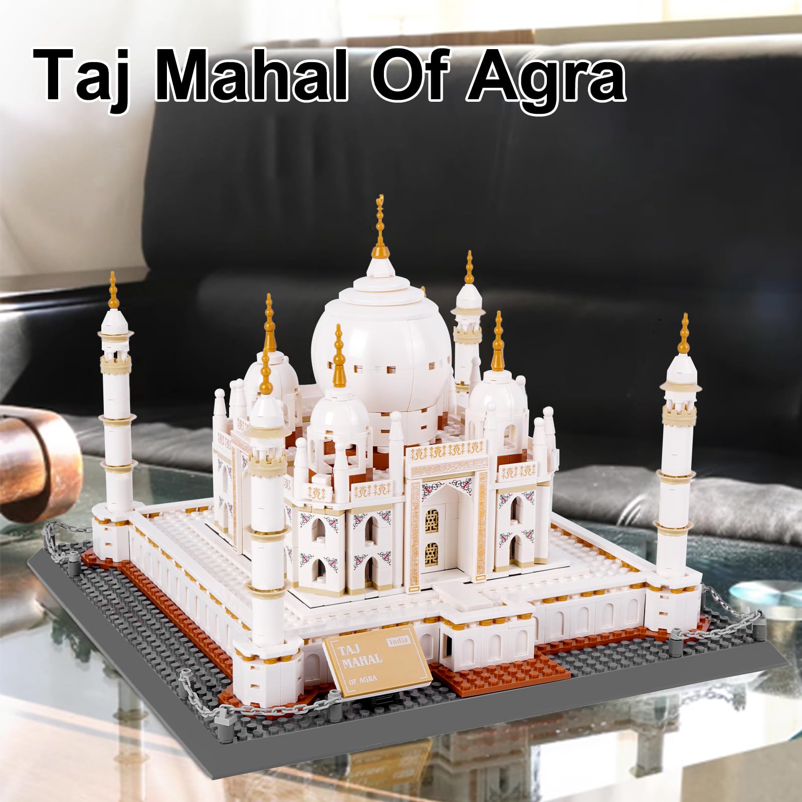 Taj Mahal Bausatz, weltberühmtes historisches Architekturmodell des indischen Taj Mahal, Set mit dem berühmten Wahrzeichen von Agra, Indien, für Jugendliche und Erwachsene, 1113 Teile