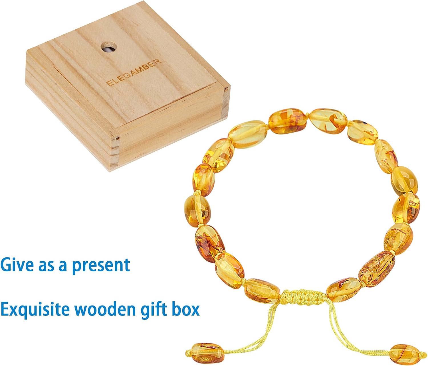 Baltic Amber raw Bracelet Gift Set -100% Certified and Authentic Premium Quality Raw Baltic Amber-True amber stone bead
