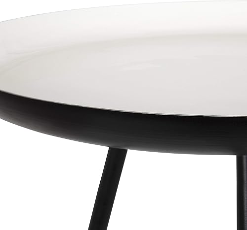 Miniatura 5 de Kate and Laurel Laranya - Mesa auxiliar moderna, 15 x 15 x 22.5 pulgadas, color blanco y negro, excelente mesa auxiliar para sofá y acento decorativo