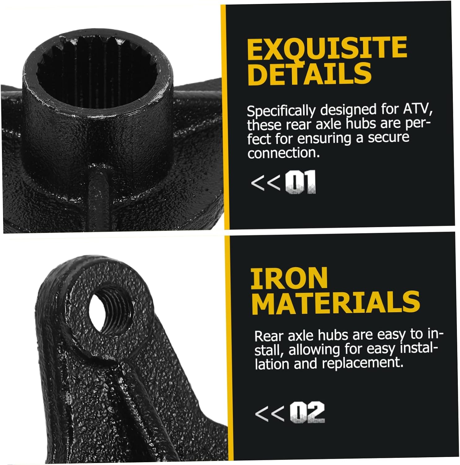Outanaya 2Pcs ATV Rear Axle Hub Tooth Spline Replacement Accessories Durable Reliable Performance for Off Road Vehicles Easy Installation