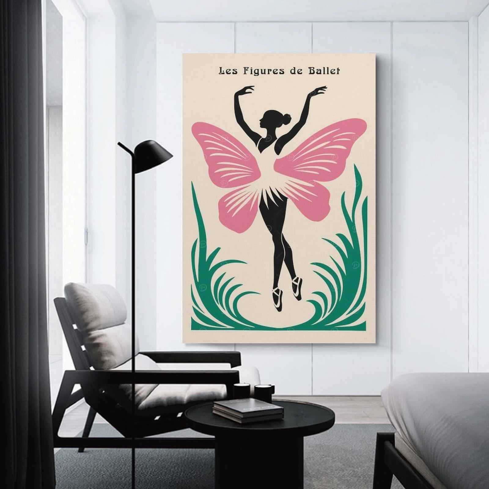 Junmoney Les Figures De Ballet Art Print Canvas Wall Picture, 08x12inch(20x30cm), for Bedroom Walls, Guest Spaces Or Lounges, Stylish Decor for A Restful Room Update
