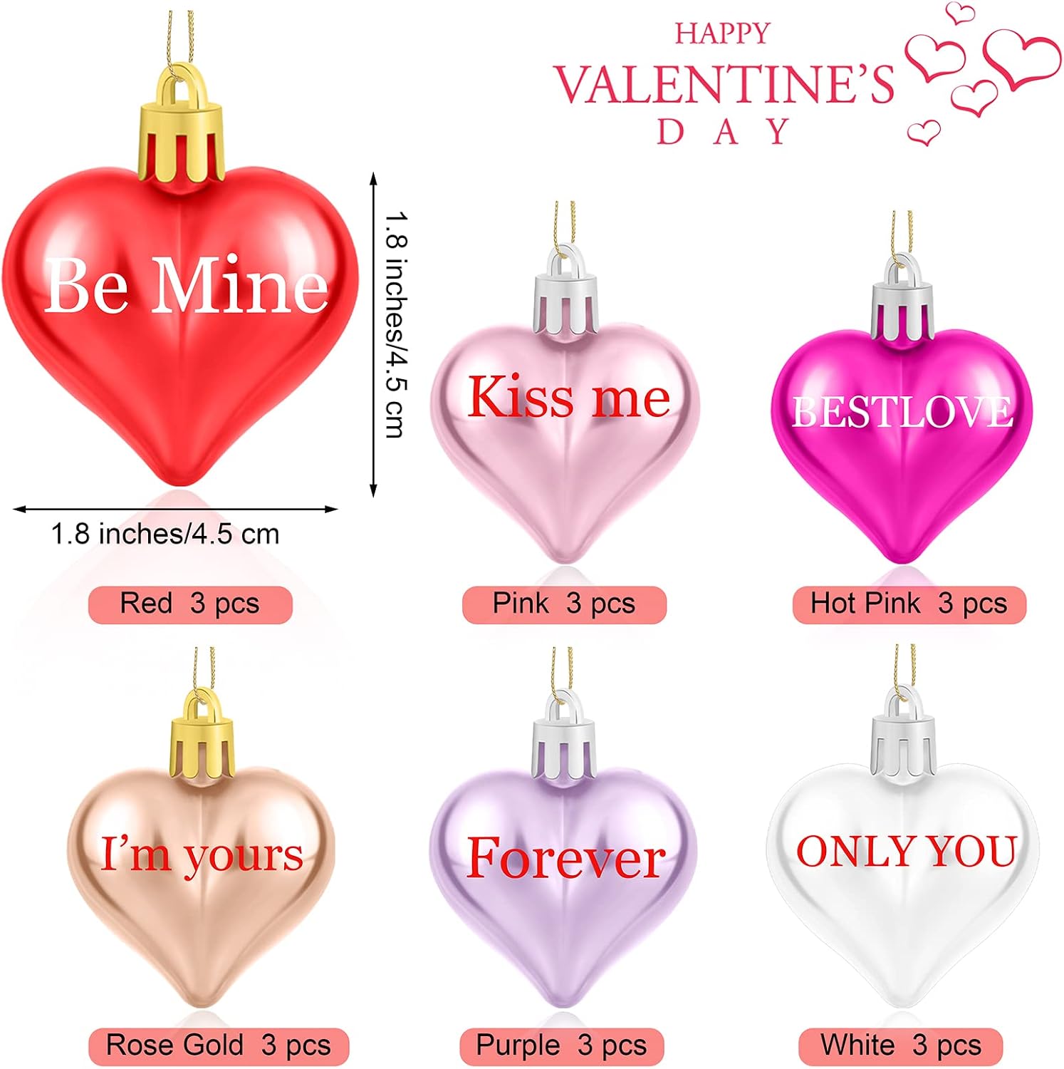 Fovths Valentine's Day Tree Decoration with LED Lights 21.7 Inch Tabletop Birch Tree with Timer Battery USB Powered with Valentine's Day Heart Ornaments for Home Valentine Wedding Decor