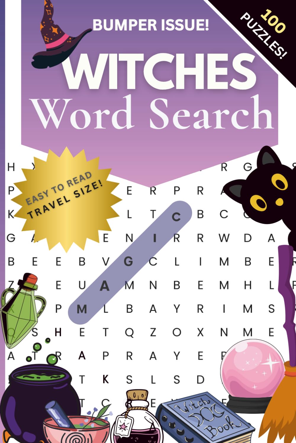 Witches Word Search: Puzzle Book of Witchy Words, Spells, Crystals, Herbs, and Moon Magic: 100 Mystical Word Search Puzzles for Modern Witches, ... Brain Games for Adults | Easy to Read