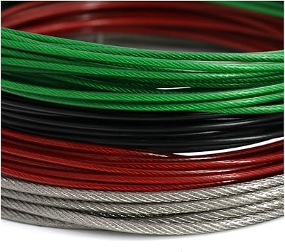 5M PVC Plastic Coated Stainless Steel 304 Wire Rope Cable 1MM-6MM Diameter After Coating (Color : Red, Size : 10M_1MM After Coating)