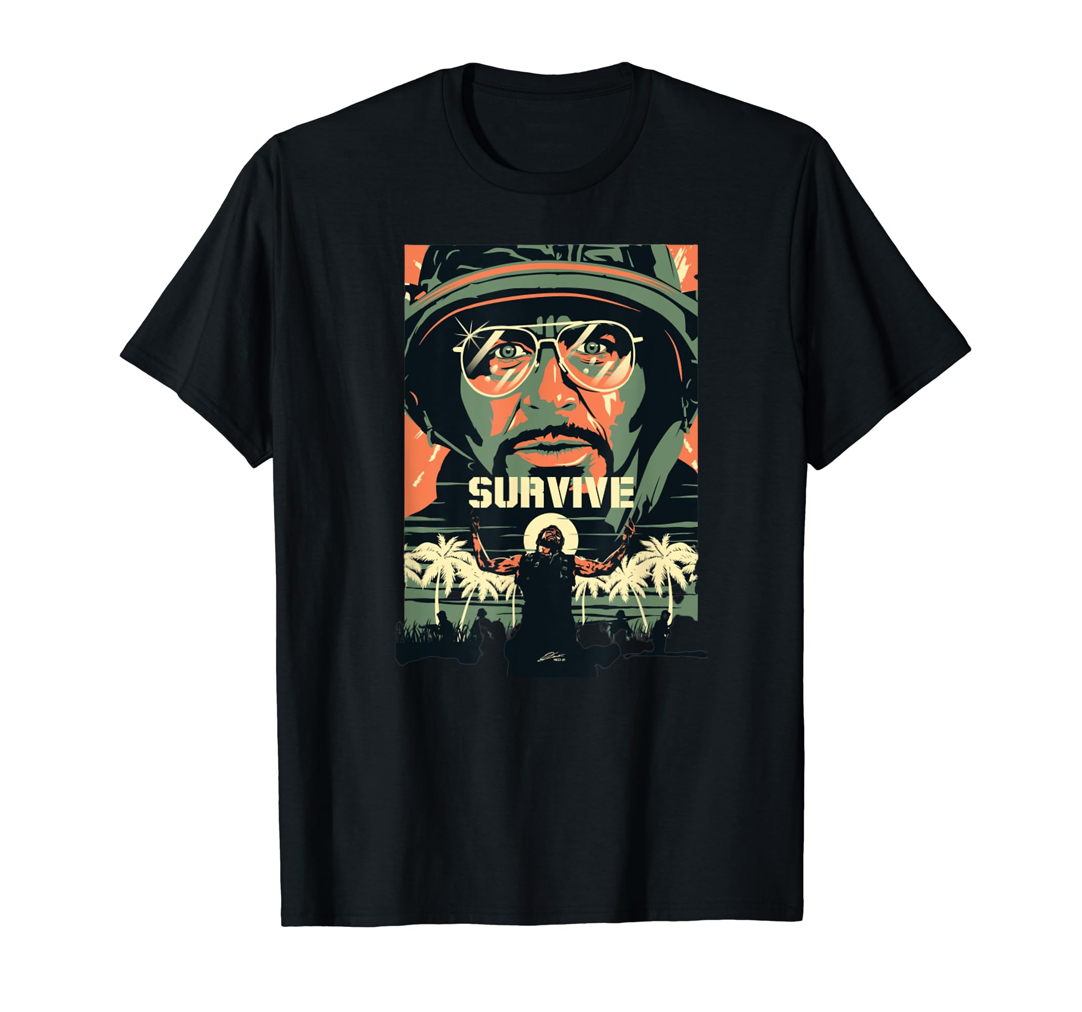 Tropic Thunder Movie, Survive, Funny t-shirts, T-ShirtOEKO-TEX STANDARD 100