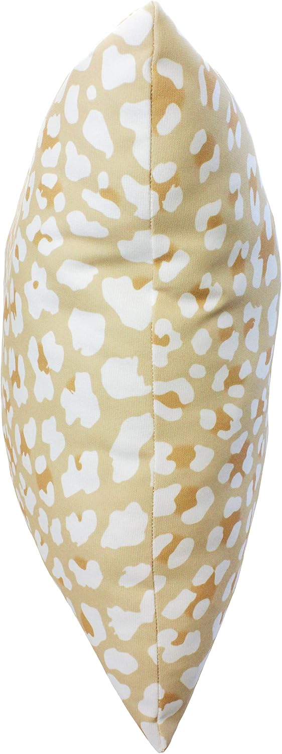 College Covers Animal Print Pillows Decorative Pillow, 16" X 16", Leopard Tan/White