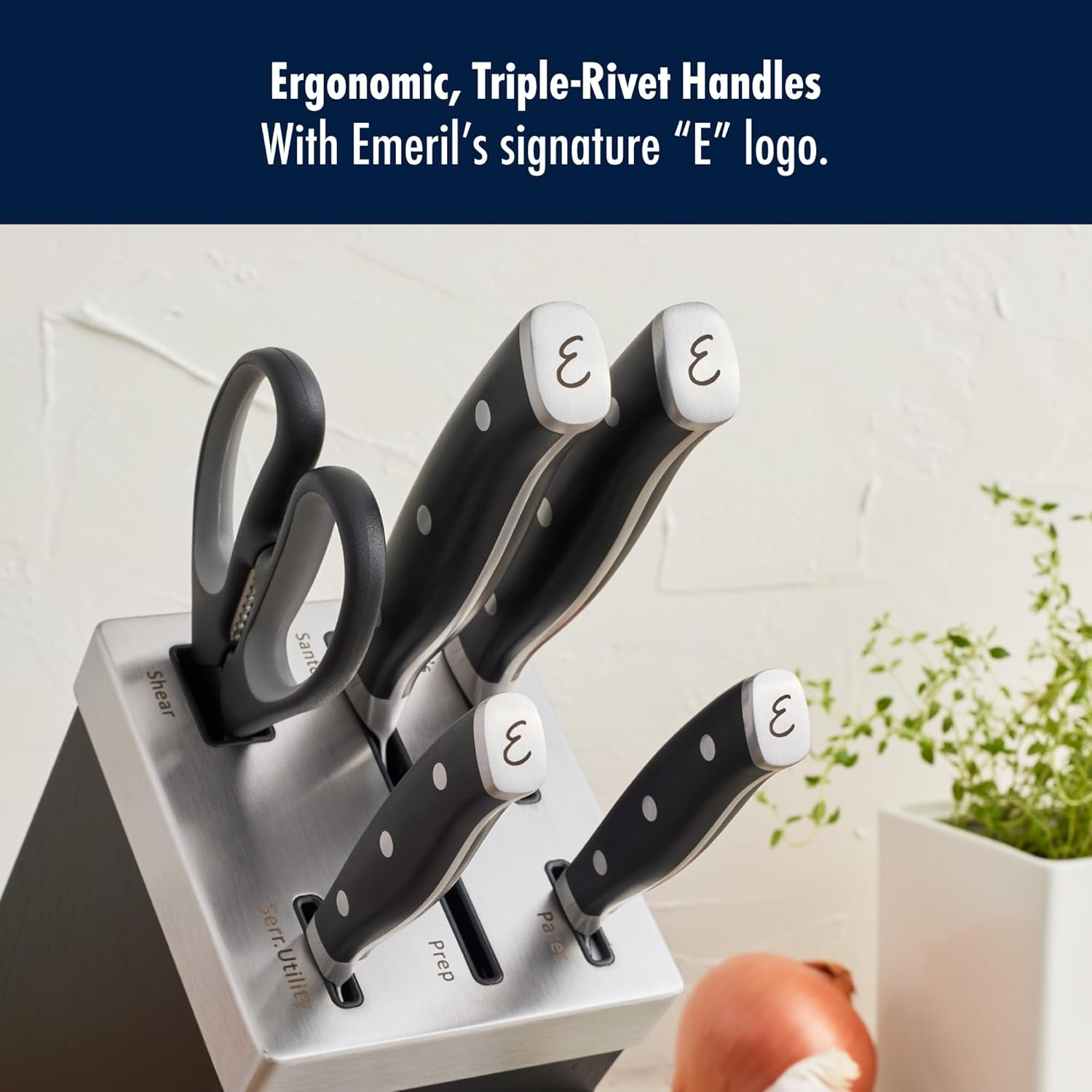 HENCKELS x EMERIL Lagasse The Nola Collection Razor-Sharp German 7-pc Self-Sharpening Knife Block Set, Made in Company-Owned German Factory with Special Formula Steel perfected for almost 300 Years