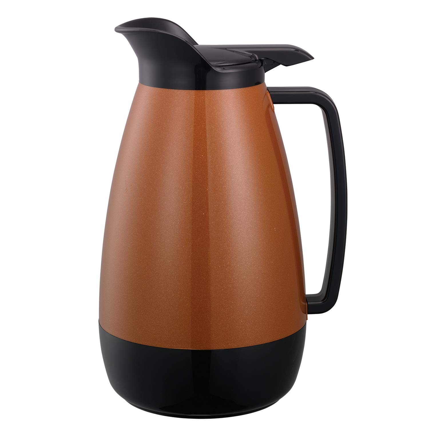 Service Ideas TS101CB Thermo-Serv Foam Insulated Server, Flip-top Lid, 1 Liter (33.8 oz), BPA-Free Plastic, Copper/Black