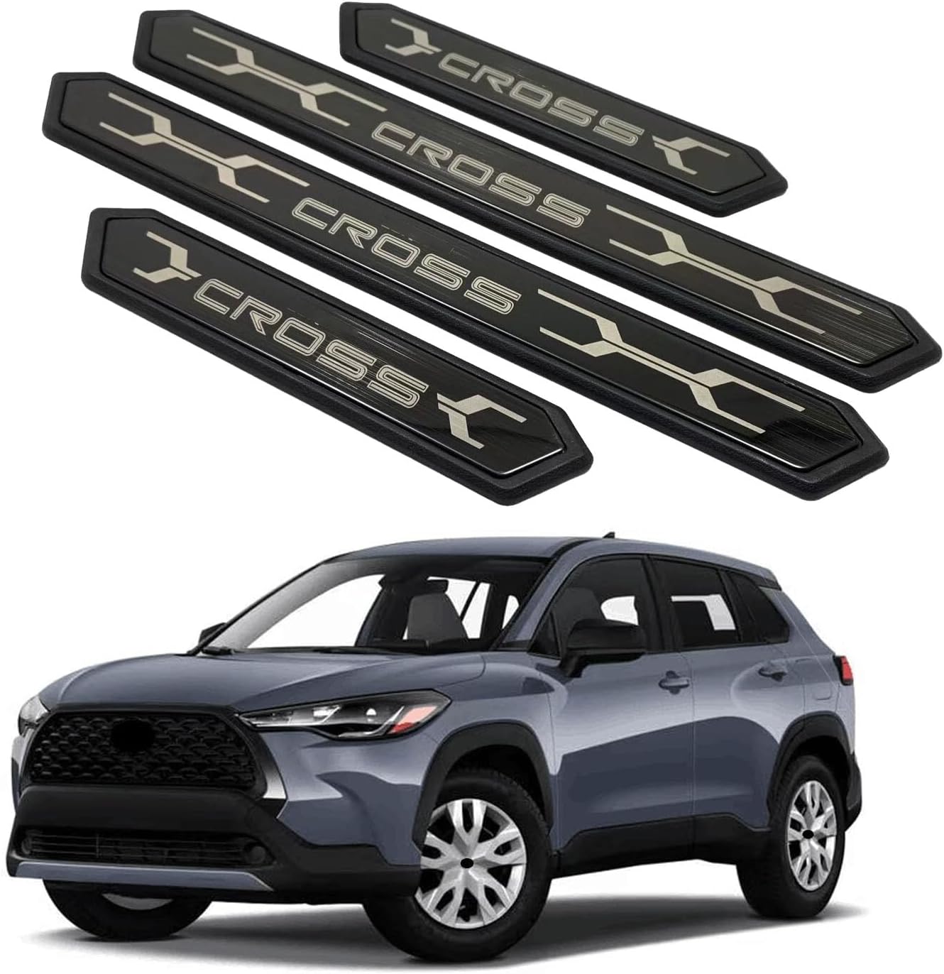 Car Door Sill Scuff Protector Guard, for Toyota Corolla Cross 2022-2023 2024 2025 2026 Accessories, Plastic Door Entry Plate Trim