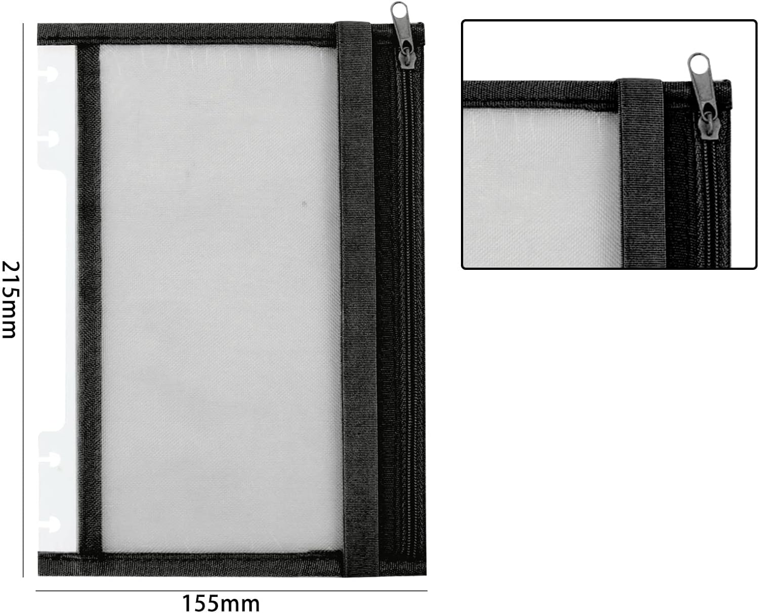 Chris.W Discbound Notebook Pen Holder - Elastic Band Mesh Pouch For Junior Size Planners