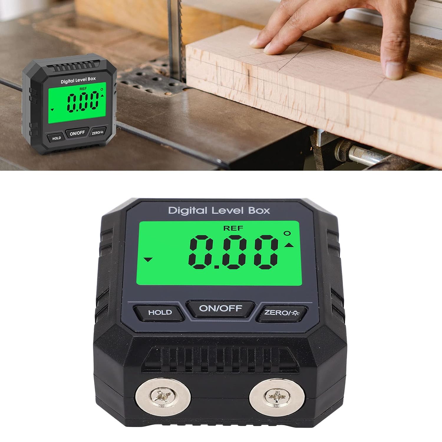 Digital Electronic Level and Angle Digital Level Box with LCD Screen, Magnetic Angle Finder, Angle Protractor Inclinometer for Woodworking, Table & Miter Saw (Black)