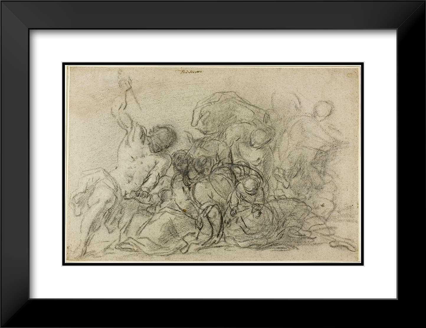 ArtDirect Titian 24x19 Black Modern Framed and Double Matted Art Print Titled Massacre of The Innocents