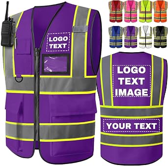 Custom Safety Vest Personalized High Visibility Reflective Vests Two Tone 2 Hi Vis Work Vest with Logo Construction Workwear