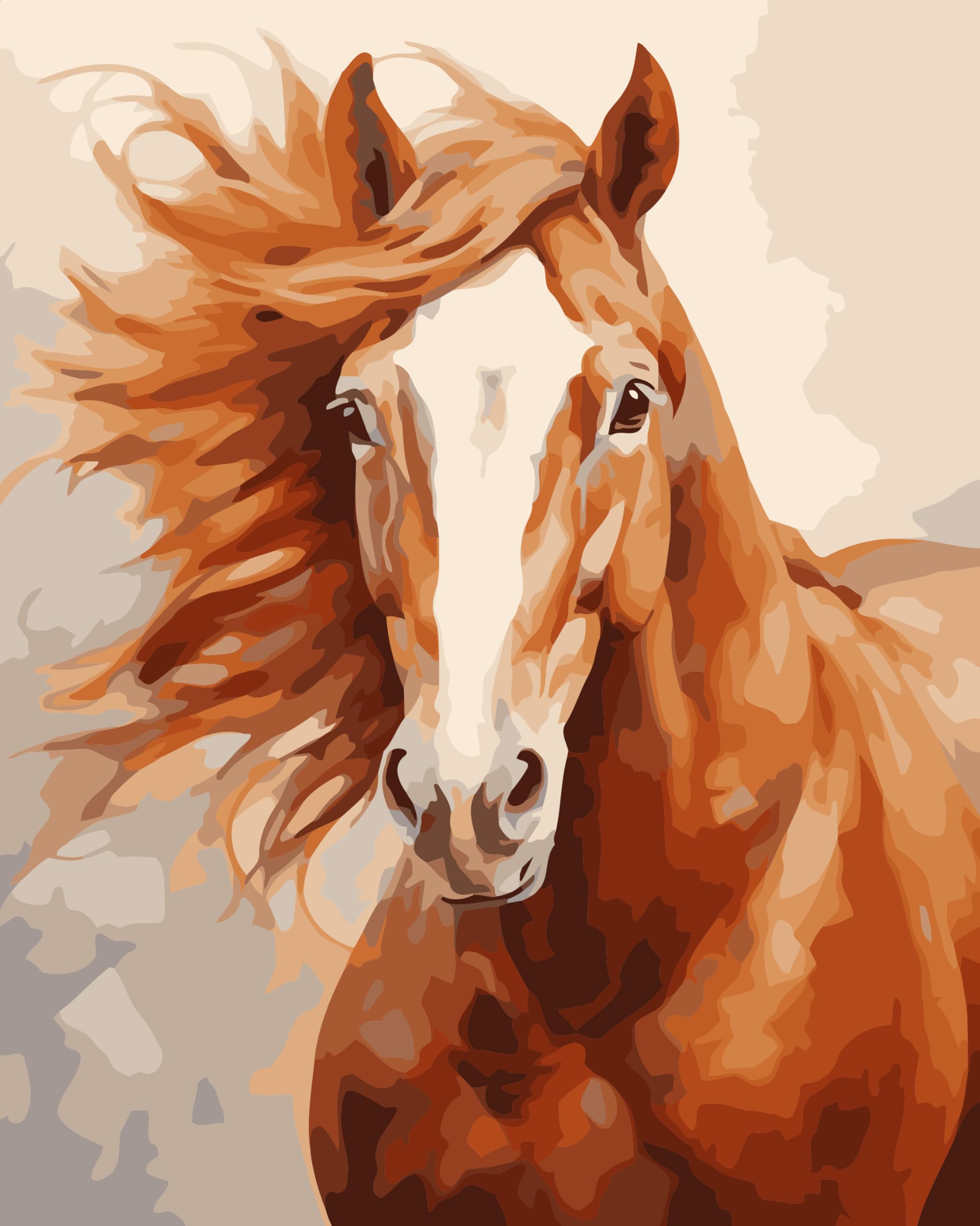 CaptainCrafts Paint by Numbers for Adults DIY Oil Painting Paint by Numbers with Canvas Acrylic Art Crafts House Decor 16x20 Inch (Frameless, Horse) — image 1