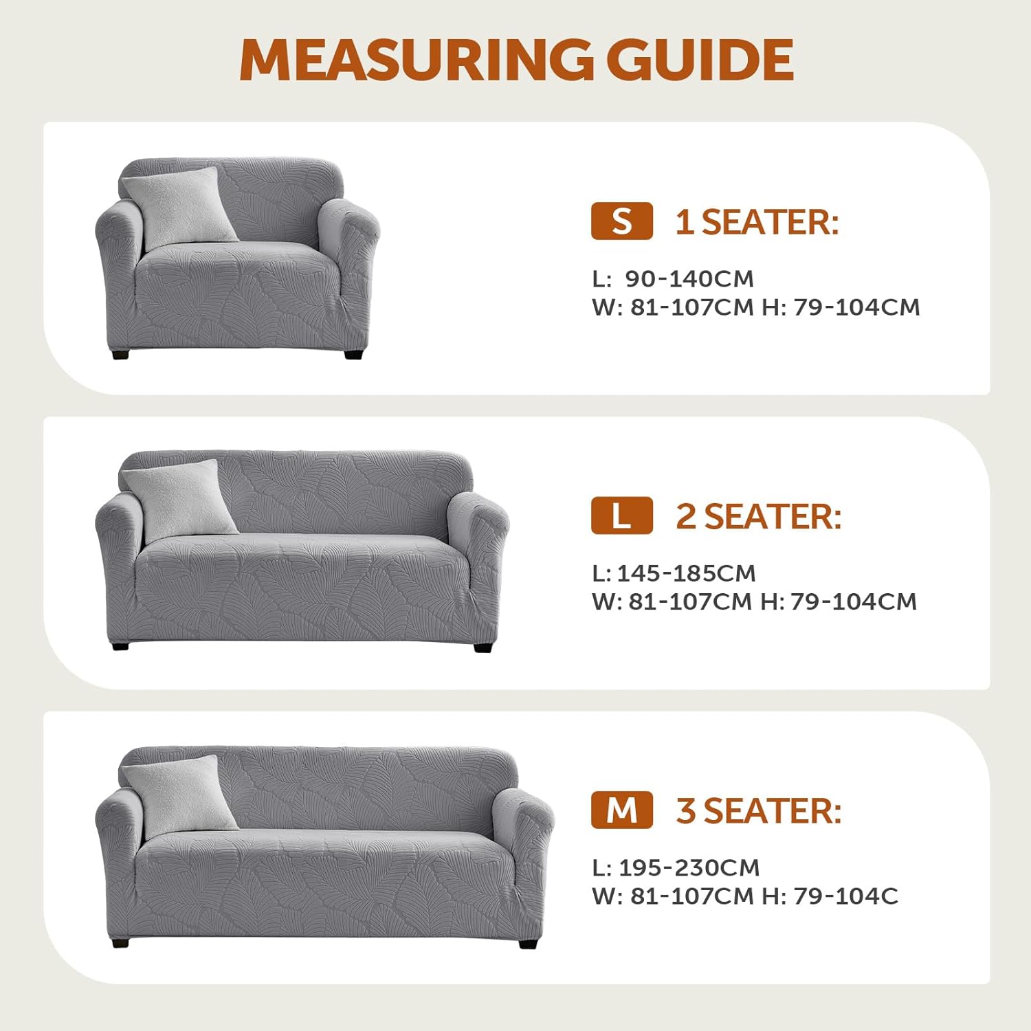 Tokokimo Stretch Soft Sofa Loveseat Couch Cover, Waterproof Sofa Cover, Stretch Maple Leaf Jacquard Sofa Slipcover, Leakproof Furniture Protector for Kids, Pets (Chair, Gray)-Installation Required