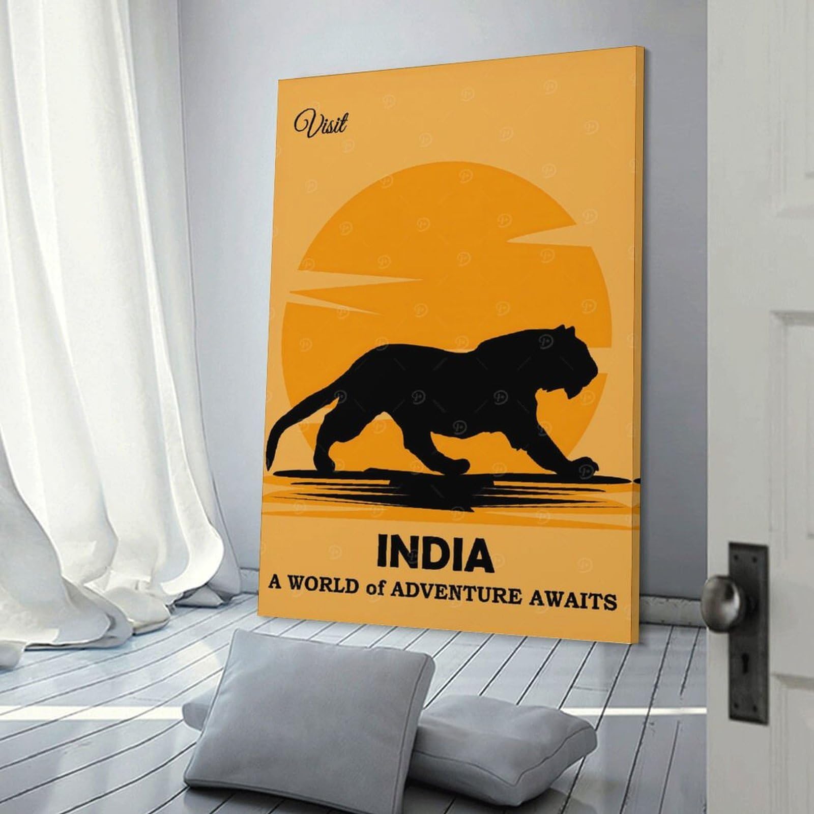 Junmoney Decorative Canvas Print India Travel, 20x30inch(50x75cm), for Entrance Walls, Hall Decor Or Foyers, A Stylish Accent for Home Entrances