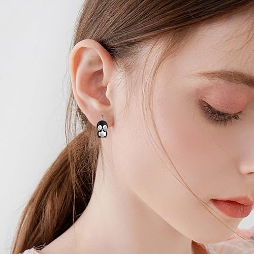 Miniatura 6 de YAFEINI Regalos de pingüinos para mujeres y niñas, aretes de pingüino de plata de ley, joyería de pingüino lindo para amantes de los pingüinos,