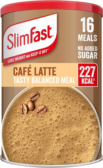 SlimFast Balanced Meal Shake, Healthy Shake for Balanced Diet Plan with Vitamins and Minerals, High in Fibre, Meal Replacement, Café Latte Flavour, 16 Servings,584 g (Pack of 1)