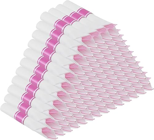 Juego de servilletas y cubiertos preenrollados, paquete de 12 cubiertos envueltos desechables, cubiertos de plástico enrollados en oro con 12