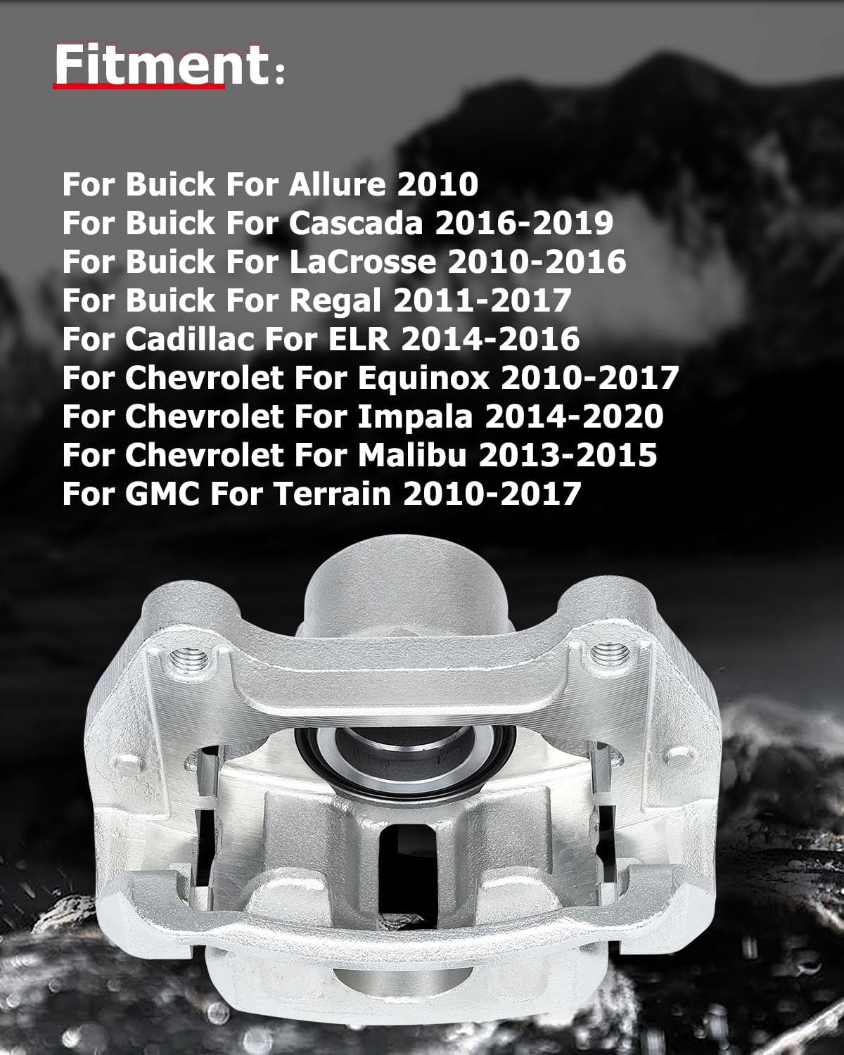 cciyu 18B5271 Front Right Brake Caliper With Bracket For Buick For Allure/For Cascada/For LaCrosse/For Regal,For Chevy For Equinox/For Impala/For Malibu,For GMC For Terrain