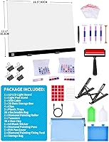 Vista 5 de Almohadilla de luz LED A3 para pintura de diamantes, kit de tablero de luz de arte de diamante Ratukall con caja de luz de brillo ajustable