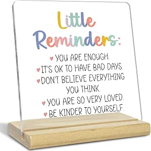 Inspirational Acrylic Desk Decor for Women - Motivational Plaque Sign for Home & Office