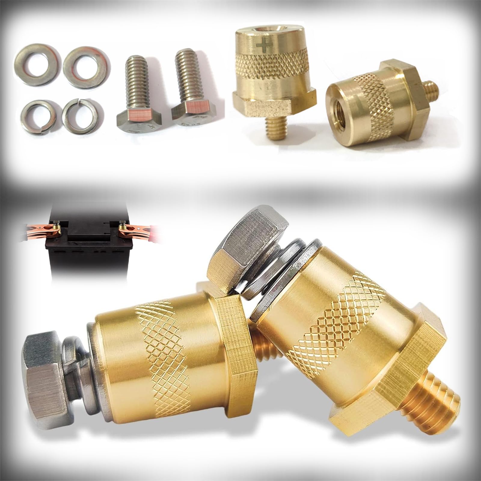 Bangbobi Adattatore Terminale Batteria M8 - Morsetti In Ottone Per Auto, Camion E Yacht - Foto 6