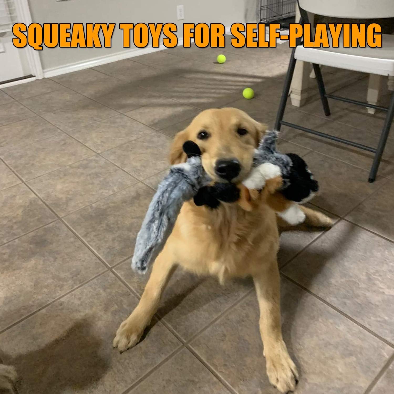 Dog Squeaky Toys Octopus, No Stuffing Crinkle Plush Dog Toys for Puppy Teething, Durable Interactive Dog Chew Toys for Small to Medium Dogs Training and Reduce Boredom (3 Pack)