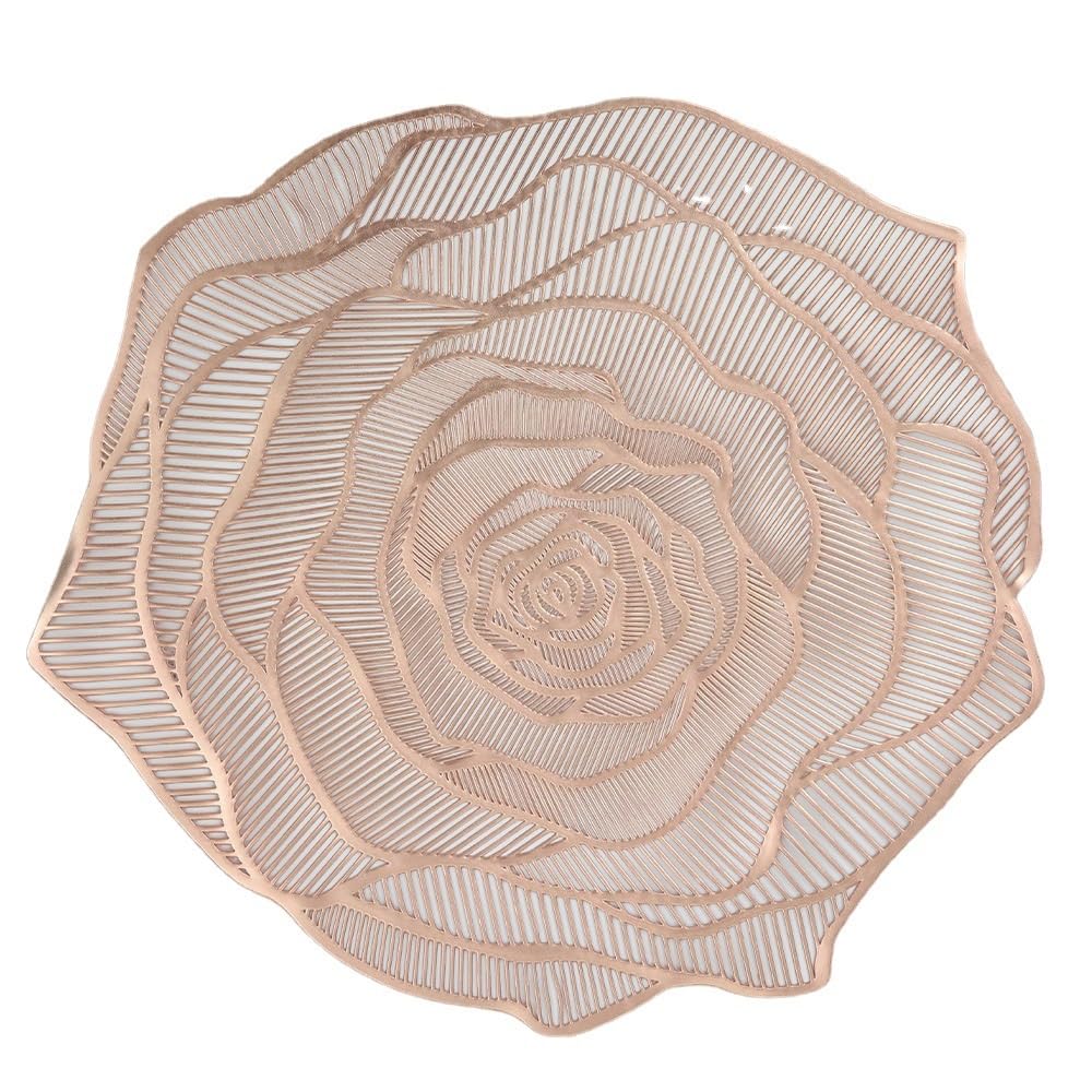 Dkiugl Roze Placemats Light Luxury Western-Style Insulated Tableware Coasters Hollow Table Mats Decoration