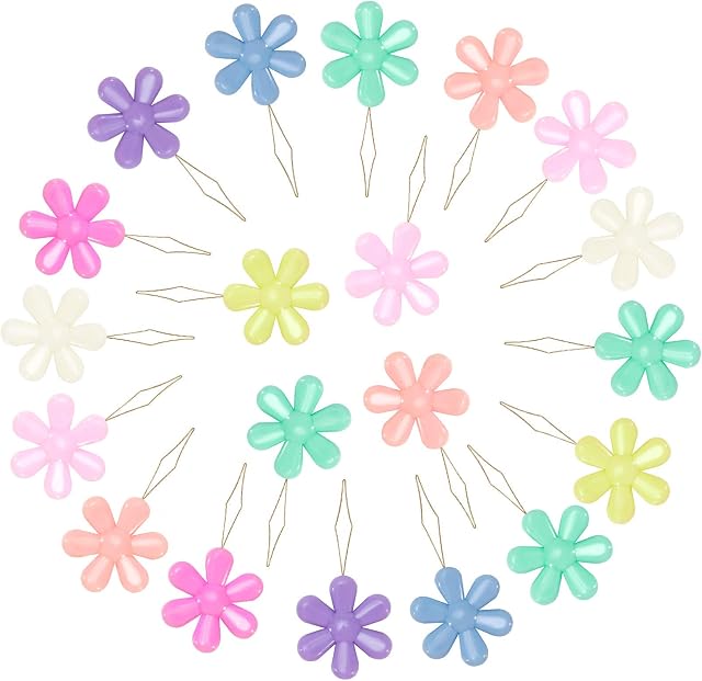 Needle Threader Set, 20 Pcs Sewing Threader, Flower Threader, Colorful Needle Threader Kit for Sewing Embroidery Cross Stitch Crafts