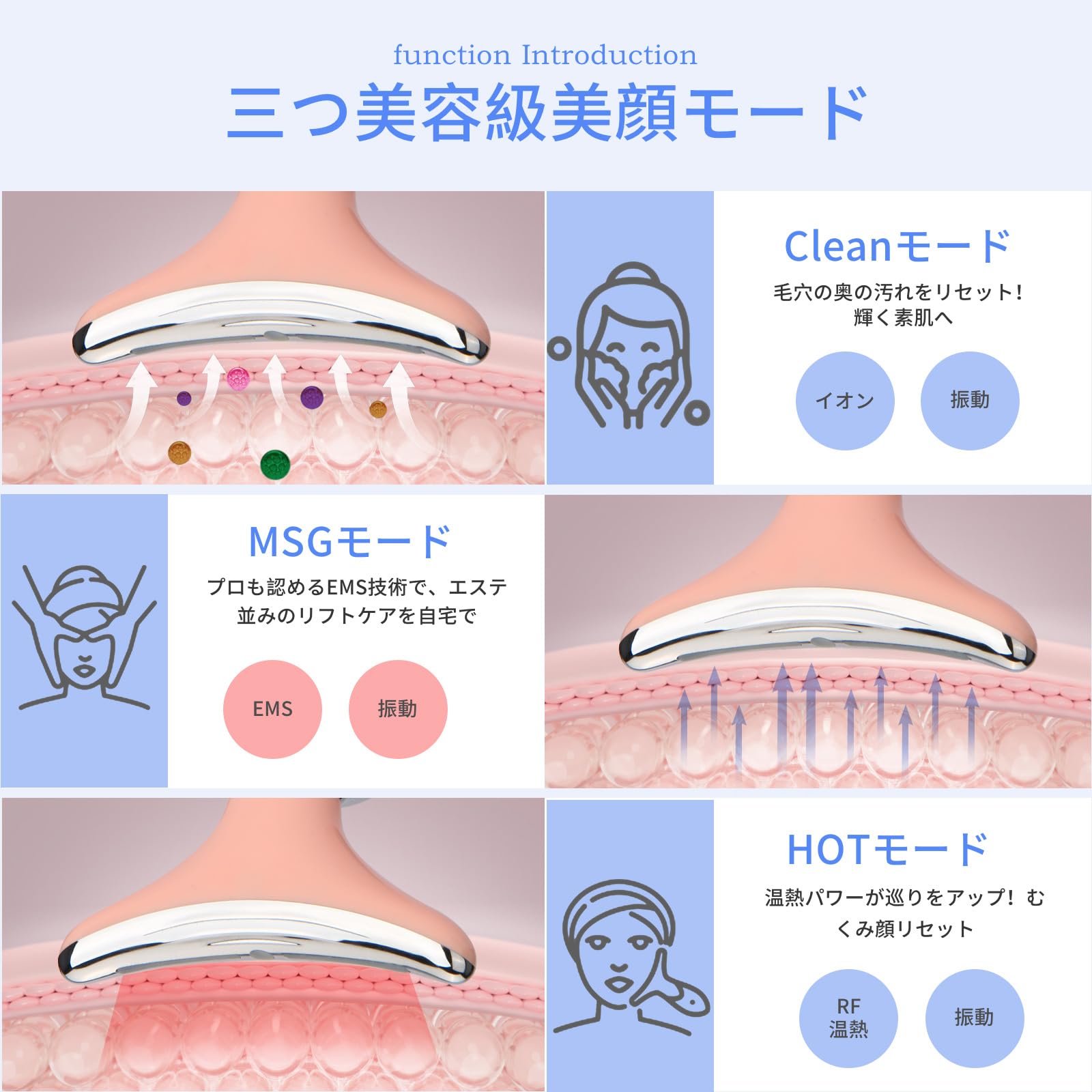 Amazon.co.jp: 美顔器 ems 美顔かっさ 7色 光エステ 美顔ローラー 1台