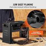 VEVOR Wood Jointer Planer 30 x 33 cm Stationary Planer 15 A 1800 W Automatic Thickness Planer Electric Two Blades High-Speed Steel 23500 RPM Low Noise for Hard and Soft Wood - 6