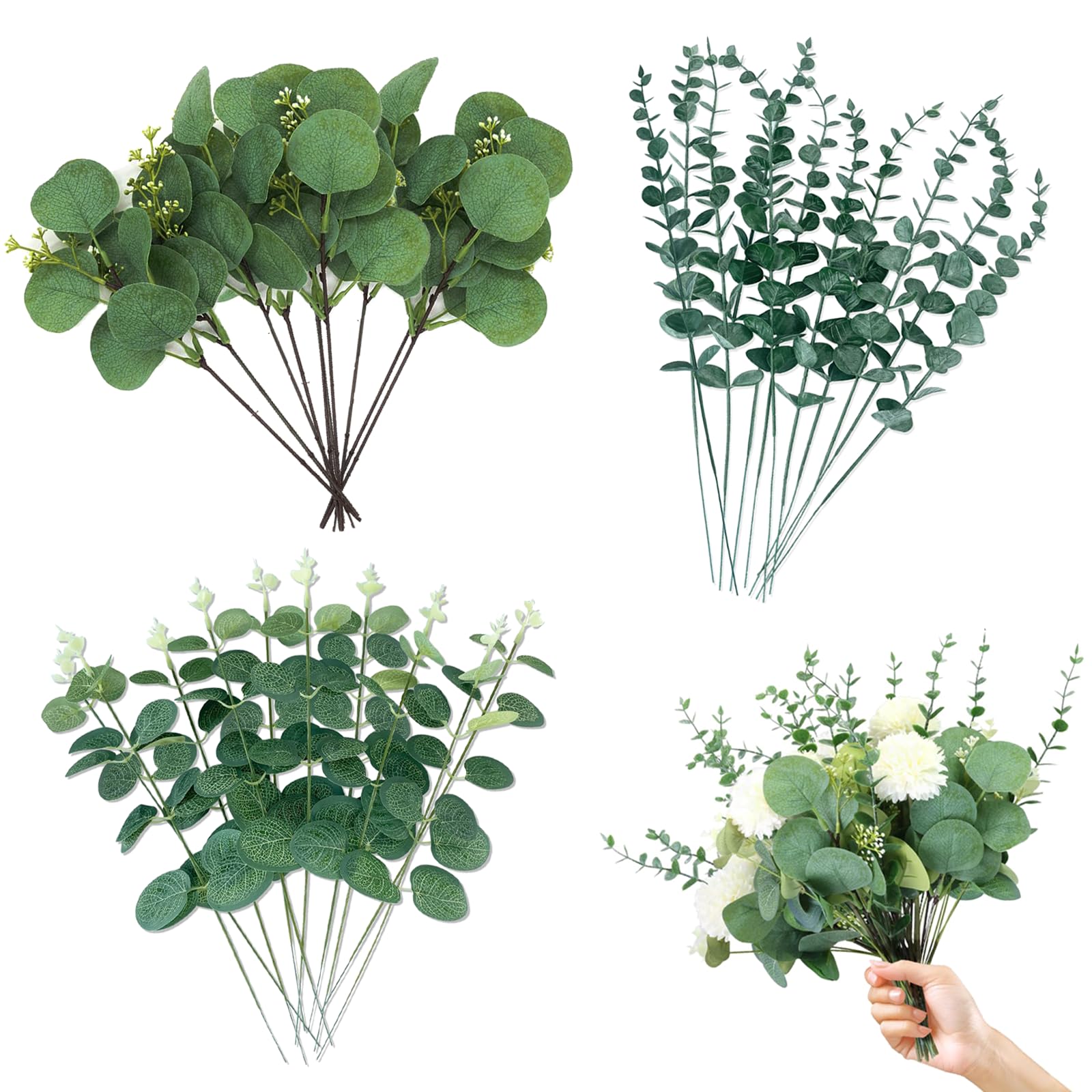 TILONKJ 30 PCS Artificial Eucalyptus Leaves, Faux Greenery Leaves Branches — image 1