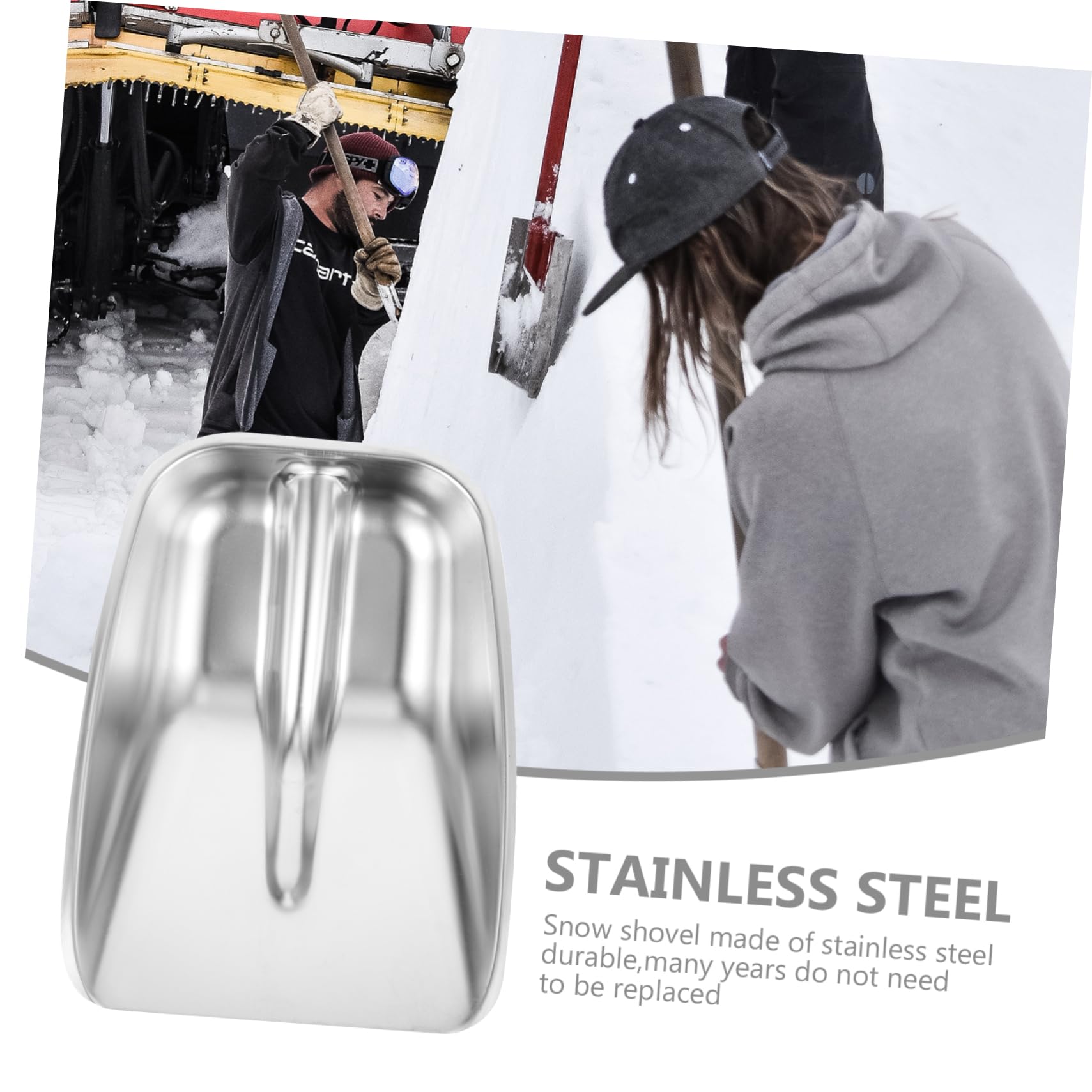 Kleine Silber aus Edelstahl Schneeschaufel, für Schnee und Müll