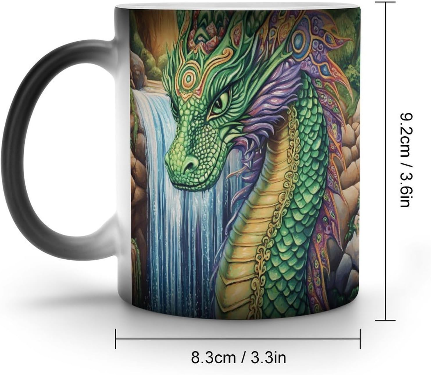 Waterfall Streams Dragon Color Changing Mug Heated Ceramic Cup Heat Sensitive Coffee Mug Fun Gift
