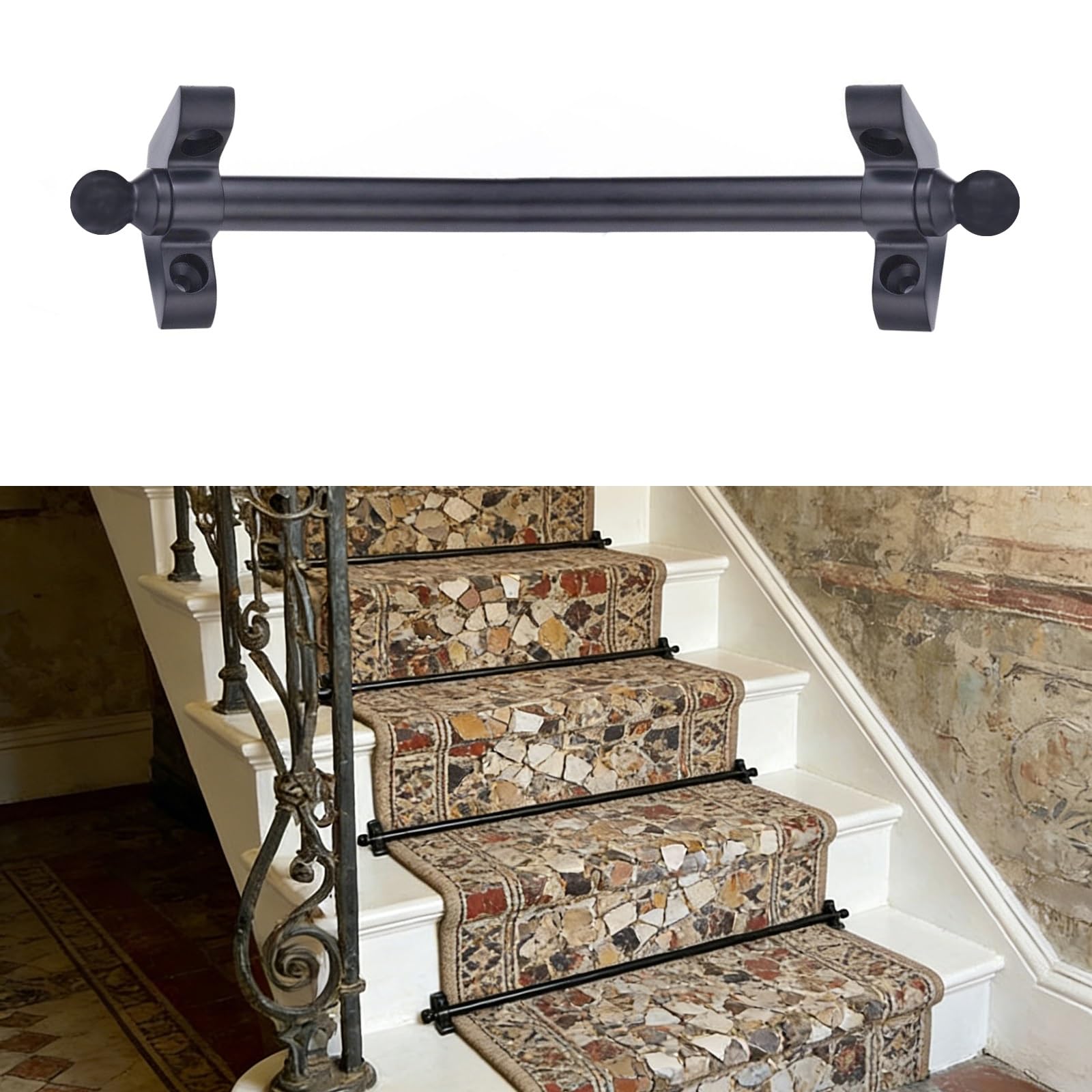 Barras antideslizantes para alfombras de escaleras de metal firme